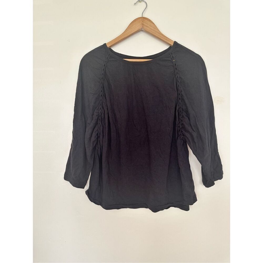 🌸 Obey Propaganda Gray Braided 3/4 Sleeve Top Size Small NWOT